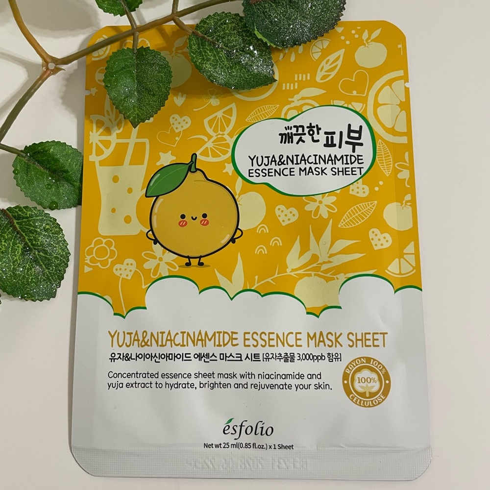 New $5ea OR 5/$15 New ESFOLIO Yuja Niacinamide Hydrating Sheet Face Mask